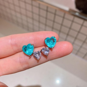 Fashion Eco-friendly Copper 10*10/20*20mm Blue Large Zircon Oversized Pendant and <b>Earrings</b> Ring Jewelry <b>Sets</b> for Bold Statements - Product Image 5