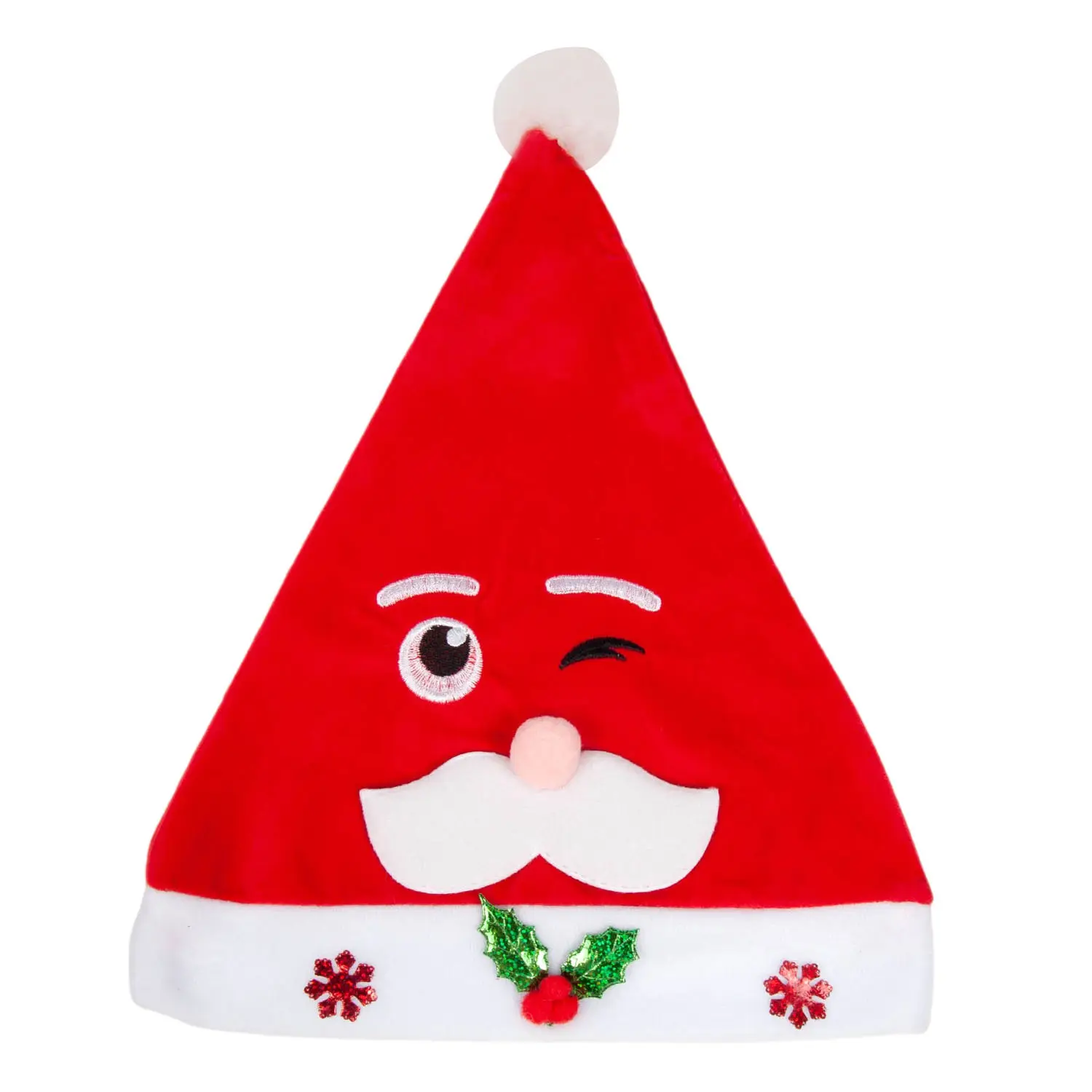 Christmas Hat Winking Old Man Christmas Hat Cartoon Adult Children Party Flannel Christmas Hat Decorations