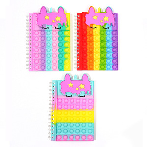 Soododo A5สมุดโน้ตซิลิโคนพิมพ์ลายยูนิคอร์นด้ายเย็บเกลียวปักเย็บไหมพรมม้วนหนังสือฟองสบู่ป๊อป - Product Image 2