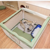 Vente en gros de cage pour petits animaux avec fermeture éclair confortable respirant pliable plateau en plastique moderne pour intérieur chien chat