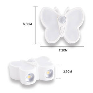 Veilleuse LED Papillon à Détection Corporelle 5V Rechargeable, Intelligente et Dimmable pour Couloir, Mur, Armoire, Sans Câblage - Product Image 6