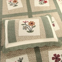 Ensemble de couette matelassée lavable en trois pièces, patchwork authentique brodé, haute qualité, personnalisable
