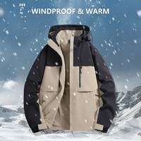 Veste de ski et de randonnée 3-en-1 personnalisée en polaire coupe-vent, imperméable et chaude, avec capuche amovible, pour le camping et les activités de plein air