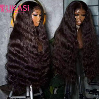 Peluca de Cabello Humano Natural Brasileño con Ondas Rizadas Profundas Birmanas, Peluca Frontal de Encaje HD Completo 13x6 sin Pegamento, Cabello Virgen