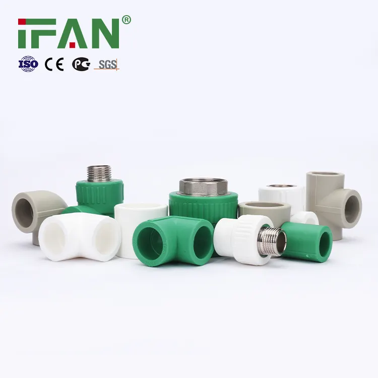 IFAN bán buôn pn25 20-110 mét màu xanh lá cây màu nhựa PPR ống phù hợp nhựa ppr phụ kiện