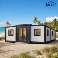 Maison conteneur préfabriquée pliable de haute qualité à double aile, 40FT 20FT, mobile, postmoderne, extensible, pour usage hôtelier