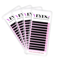 Extensions de cils synthétiques de qualité supérieure, 12 mm, courbure D CC DD, noir mat, longues, naturelles, faites à la main, double chauffage, OEM, vente en gros