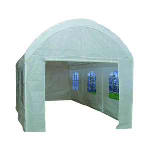 Cobertizo de <span class=keywords><strong>garaje</strong></span> con dosel para todas las estaciones con cubierta de PE superior de cúpula, puertas de paredes laterales extraíbles, marco de Metal de <span class=keywords><strong>madera</strong></span> tratado a presión para automóviles - Product Image 2