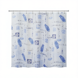 Cortina de Ducha 240 x 200 cm con Diseño Acuarela, para Bañera de 3 Lados - Product Image 2