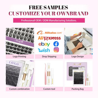 Bulu Mata Palsu Lembut Matte Hitam Buatan Tangan dengan Pita Transparan Tak Terlihat, Tersegmentasi, Alami, Tipis untuk Volume, DIY