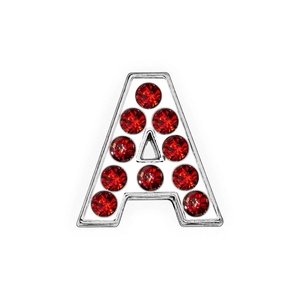 Cuentas sueltas de aleación con orificio de 8 mm, con letras de diamante rojo, para bricolaje, correas de reloj y collares para mascotas - Product Image 5