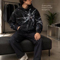 Sweat à capuche Original pour Nomad Abstract Map, noir, style streetwear printanier, pour la vente en gros et la personnalisation ODM