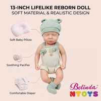 Poupées en silicone haut de gamme Belinda, jouets pour enfants, poupées reborn réalistes de 13 pouces, poupées bébés en silicone réalistes, cadeaux pour filles et garçons