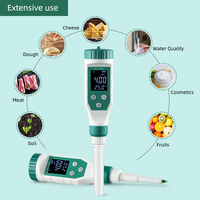 Verlichte, zeer nauwkeurige, slimme multifunctionele pH-meter voor bodem, dranken, fruit, deeg en vlees met ondoorzichtige sondekap