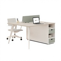 Poste de travail de bureau individuel, bureau informatique moderne avec cloison de séparation, ensemble de mobilier de direction de luxe personnalisable