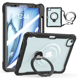 Custodie Robuste Trasparenti per Bambini Stile Carino Antiurto con Maniglia e Supporto per <span class=keywords><strong>Tablet</strong></span> <span class=keywords><strong>Apple</strong></span> iPad <span class=keywords><strong>Air</strong></span> 11 2024 - Product Image 1