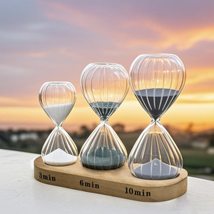 Temporizador de arena acanalado para manualidades de cristal creativas modernas, relojes de arena de 3, <span class=keywords><strong>6</strong></span> y 10 minutos para decoración del hogar - Product Image 2