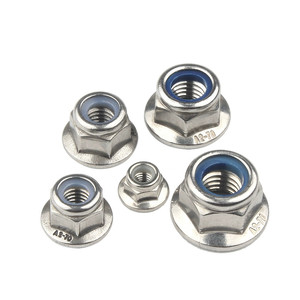 304 thép không gỉ lục giác mặt bích Nylon locknut chống trượt khóa tự khóa Nut M3 M4 M16 nylock chèn - Product Image 4