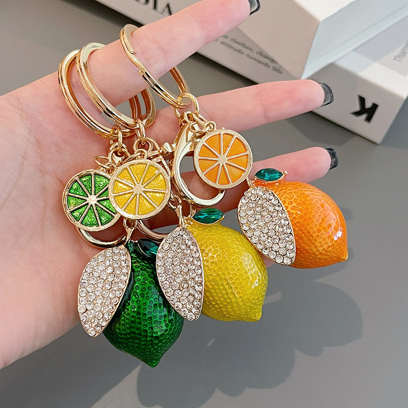 Portachiavi Limone 3D - Ciondolo Frutta Per Borsa E Chiavi, Idea Regalo Originale