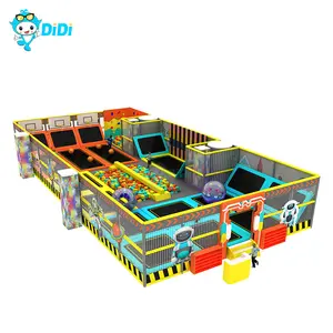 Doolhof Stijl Indoor Speeltuin Kids Trampoline Springen Fitnessapparatuur Fabrikant Voor Pretpark Of Trampoline Park