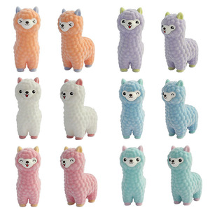 Ensemble de jouets en PVC floqué écologiques, mini figurines de lamas/alpaca kawaii, figurines de jouets promotionnelles miniatures - Product Image 6