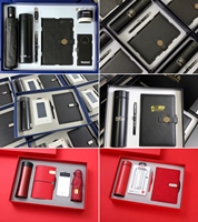 Ensemble cadeau d'entreprise personnalisable en 4 pièces : carnet, stylo, marque-page et clé USB avec logo pour événements commémoratifs d'entreprise