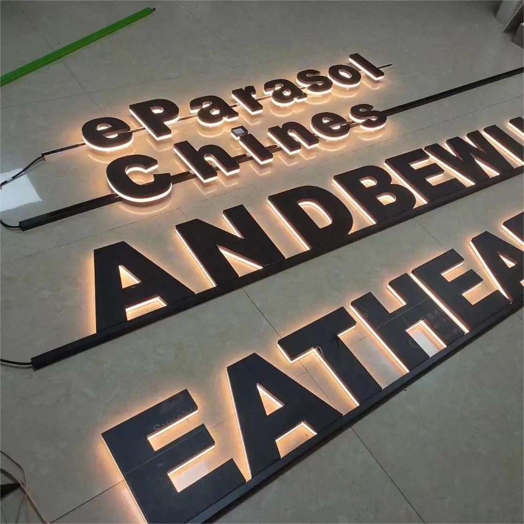 Expositor de vidro para teto de shopping personalizado, letras luminosas, letreiro DIY LED com trilhos luminosos