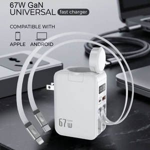 Chargeur GaN Type-C PD <span class=keywords><strong>67W</strong></span> avec écran d'affichage, prise US JP, certifié ETL CE FCC SAA, charge rapide pour ordinateur - Product Image 5