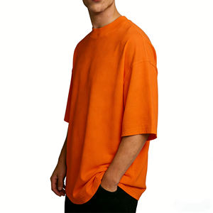 Camisetas de Hombre 100% Algodón, con Logotipo Personalizado, Tallas Grandes, al por Mayor, Cuello Alto Extendido de 3mm, Camisetas para Hombre - Product Image 4