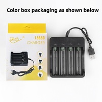 Chargeur de batterie USB 4 emplacements 18650 4,2 V 1200 mA pour batteries rechargeables, utilisation pour appareil photo
