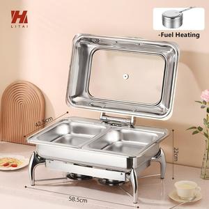 Liyunda nhà sản xuất thép không gỉ Tự chọn máy chủ nóng sang trọng 6L/9L nhiên liệu ấm hơn bạc/Vàng Đứng nóng lên giữ thiết bị - Product Image 2