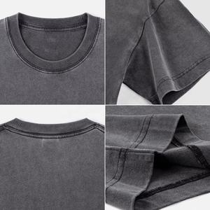 เสื้อยืดผ้าฝ้ายฟอกสีลายกราฟฟิกสำหรับชายและหญิงโลโก้ตามสั่ง100% - Product Image 5