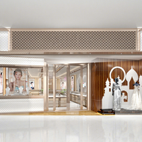Maßgefertigte Luxus-Glasvitrine für Schmuck, Schmuckausstellungsschrank, Möbel mit LED-Beleuchtung, Holz-Schmuckladen-Kiosk-Vitrine