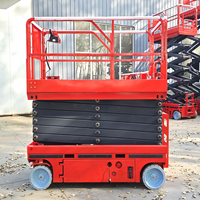 Nouvelle plateforme élévatrice à ciseaux électrique hydraulique sur chenilles tout-terrain Shengfang 10m-16m, capacité 100kg, jambes pliables