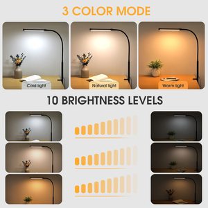 <span class=keywords><strong>Lampe</strong></span> <span class=keywords><strong>de</strong></span> <span class=keywords><strong>bureau</strong></span> <span class=keywords><strong>à</strong></span> <span class=keywords><strong>pince</strong></span> LED, bras long réglable, <span class=keywords><strong>lampe</strong></span> <span class=keywords><strong>de</strong></span> <span class=keywords><strong>lecture</strong></span> pour ordinateur, <span class=keywords><strong>lampe</strong></span> <span class=keywords><strong>de</strong></span> table d'étude <span class=keywords><strong>à</strong></span> haute luminosité avec <span class=keywords><strong>pince</strong></span> <span class=keywords><strong>en</strong></span> C - Product Image 2