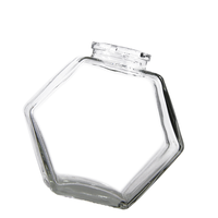 Bouteilles hexagonales en verre de qualité alimentaire 380 ml avec bouchon à vis en bois pour diffuseur et emballage de gâteaux