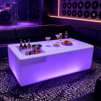 Meubles LED pour usage commercial, table LED RGB pour fête, table de bar avec seau à glace, table d'extérieur pour bar à domicile, fête, boîte de nuit, événement