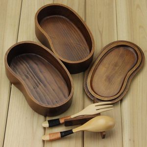Boîte à bento japonaise à double couche en bois naturel avec doublure en silicone de qualité alimentaire, récipient <span class=keywords><strong>isotherme</strong></span> pour le stockage des aliments - Product Image 4