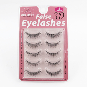 Abestyou-pestañas postizas largas y pequeñas, pestañas largas de visón transparente con caja, suave, suave, natural, 5 pares - Product Image 1