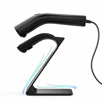 Lecteur de codes-barres USB filaire 1D 2D, scanner portable, lecteur de codes QR, code de paiement, plug and play avec support pour POS et commerce de détail
