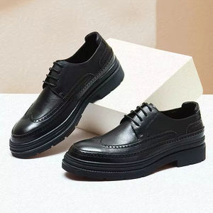 Chaussures habillées Oxford en cuir véritable pour hommes, lacets, antidérapantes, imperméables, respirantes, pour le bureau, les réunions, les mariages, les fêtes - Product Image 4