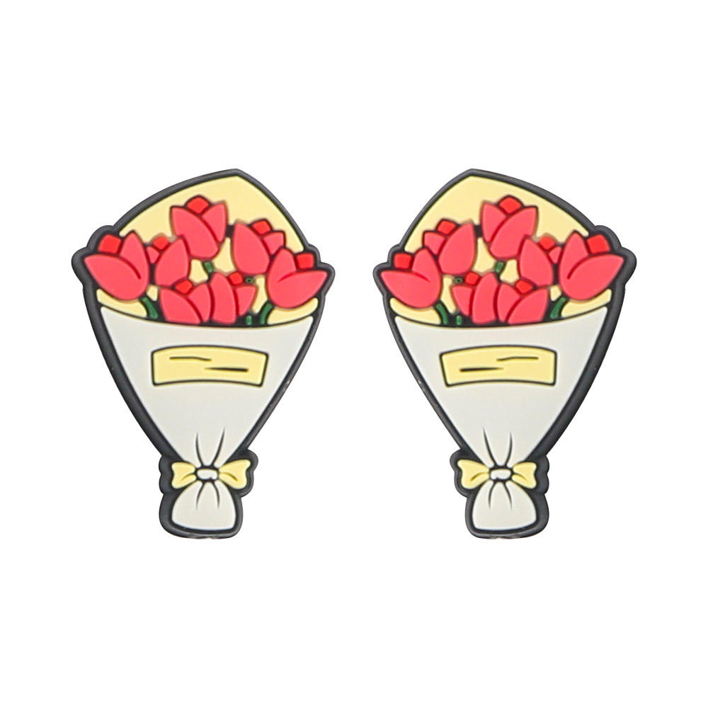 ดอกทิวลิปช่อดอกไม้โฟกัสลูกปัด SA220สีแดง