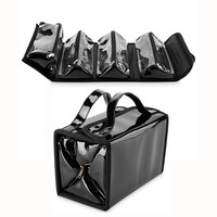 Sac de maquillage suspendu personnalisé 4-en-1, organiseur de rangement pour maquillage enroulable, trousse de toilette de voyage