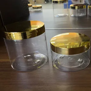 HOT SALE in Africa 16oz 500ml luxury gold lid cosmetic packaging amber black clear white hair oil plastic containers jars