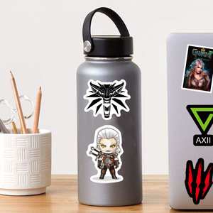 50 pièces Pop jeu le sorceleur dessin animé Graffiti autocollants pour ordinateur portable jeux Console étanche sorcière TV autocollant - Product Image 6