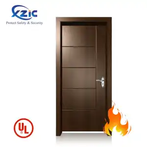 Customized UL listed fire rated wood doors timber commercial doors hotel wood fire door with steel frame