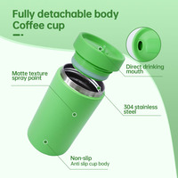 Vente en gros OEM/ODM de tasses de bureau en acier inoxydable 304, anti-fuite, avec couvercle coulissant, sans BPA, offrant une performance thermique de 12 à 24 heures