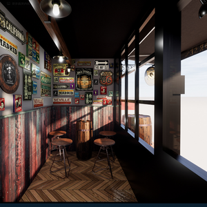 حانة حديثة مخصصة ، على شكل حرف L ، أدى الكوارتز حجر الانتهاء من الورنيش المشجرة ، نادي الورنيش - Product Image 4