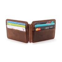 Portefeuille en cuir pour homme 2023, blocage RFID, fin, poche avant, minimaliste, portefeuille fin avec pince à billets en métal