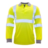 Camisa de Trabajo Reflectante de Seguridad de Alta Visibilidad Antiarrugas para Hombre, Talla Grande, Manga Larga, Informal para Exteriores, Tejido Jersey Sólido Transparente